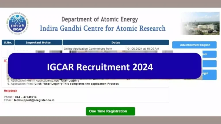IGCAR Recruitment 2024