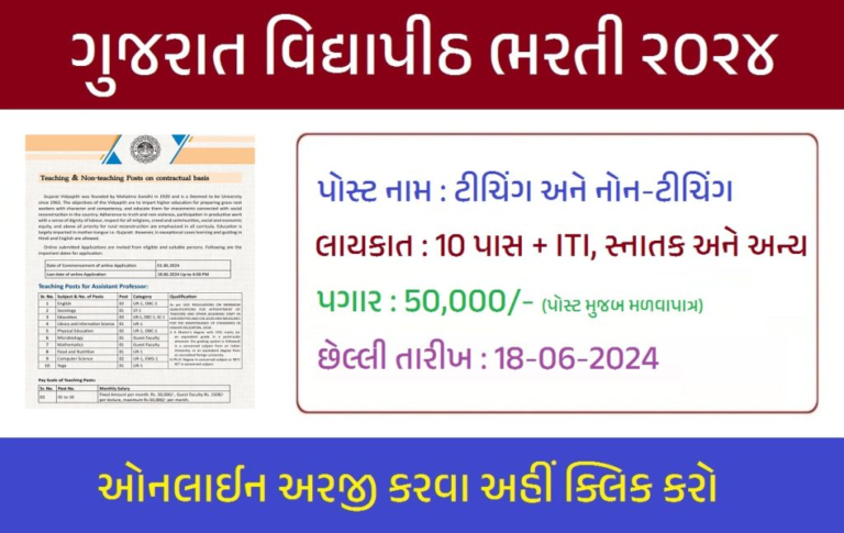 Gujarat Vidyapith Recruitment 2024