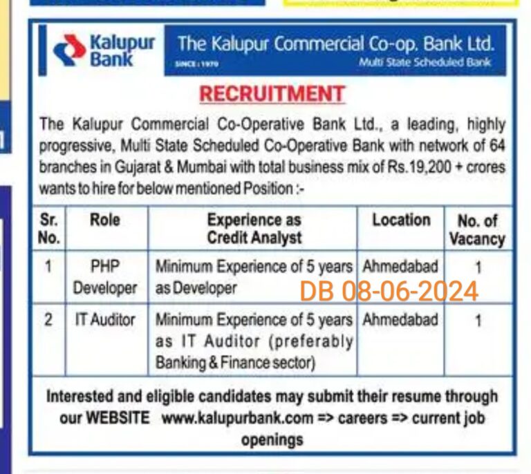 Kalupur Bank Recruitment