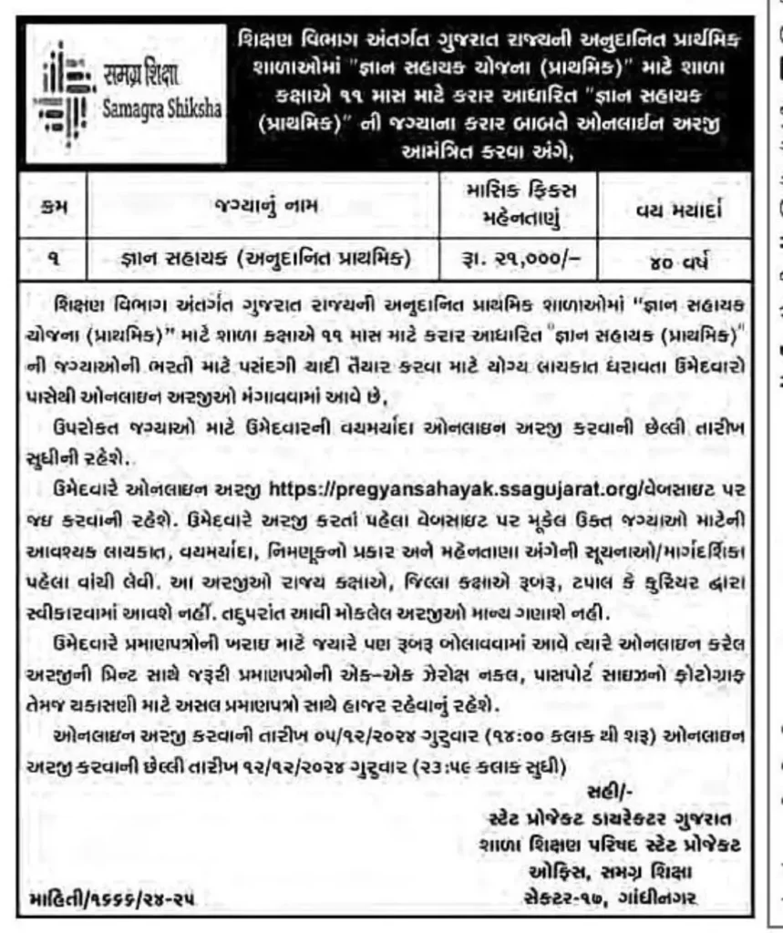 Samagrah Shiksha Recruitment