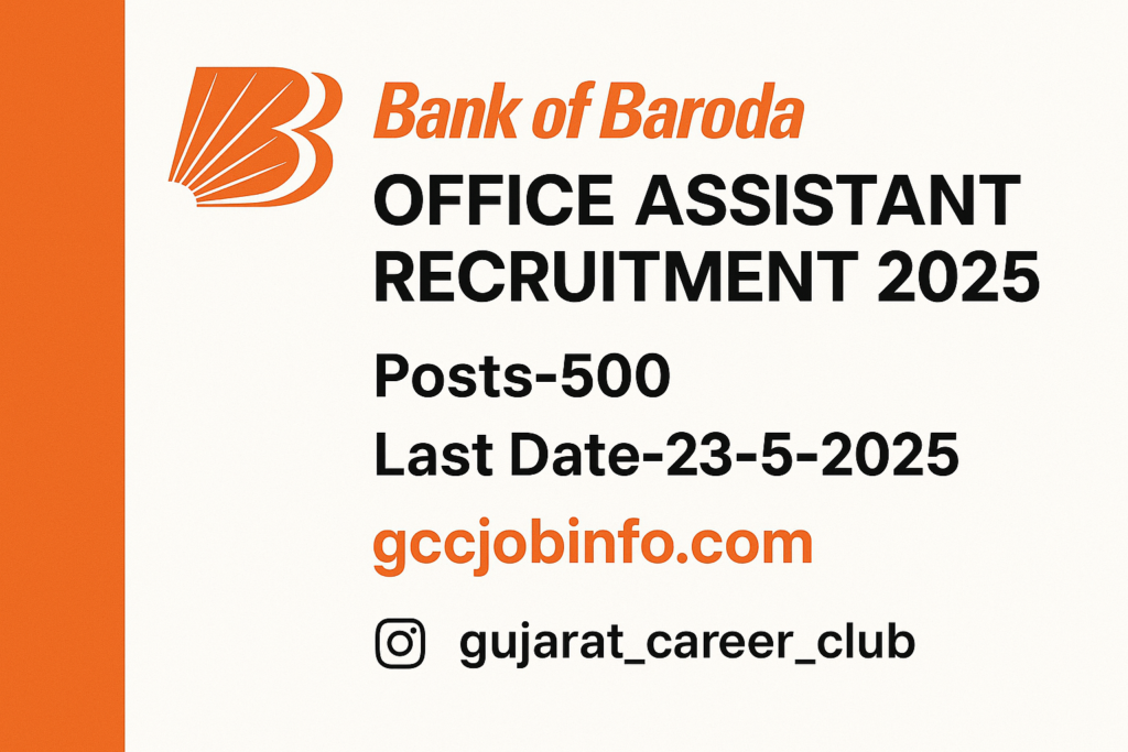 Bank of Baroda Recruitment 2025 for Office Assistant - Apply Online for 500 Posts Before May 23 2 Bank of Baroda Recruitment 2025
