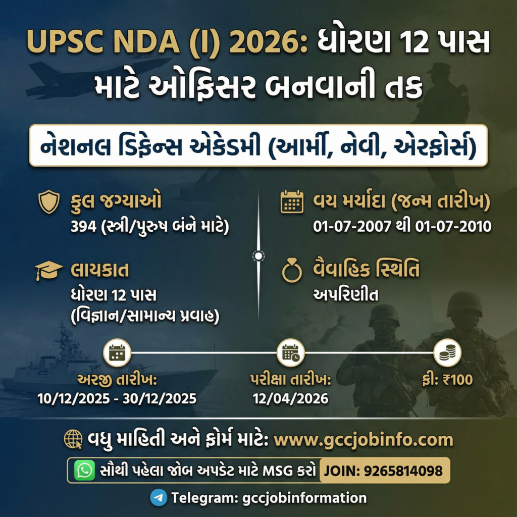 UPSC NDA & NA Exam 2026 Notification