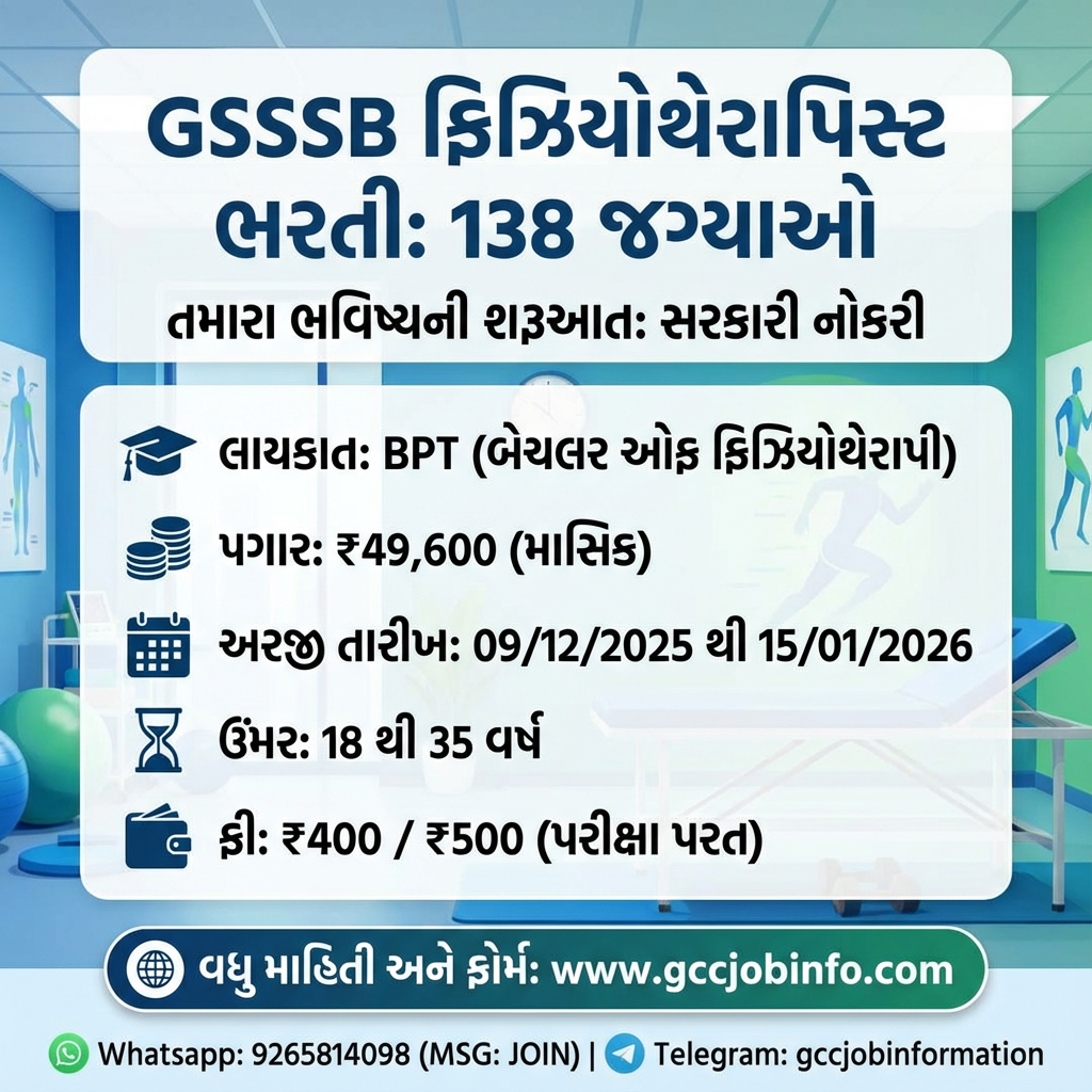 GSSSB Physiotherapist Recruitment 2025: Apply Online for 138 Posts (Advt 328/2025-26) 2 image 8