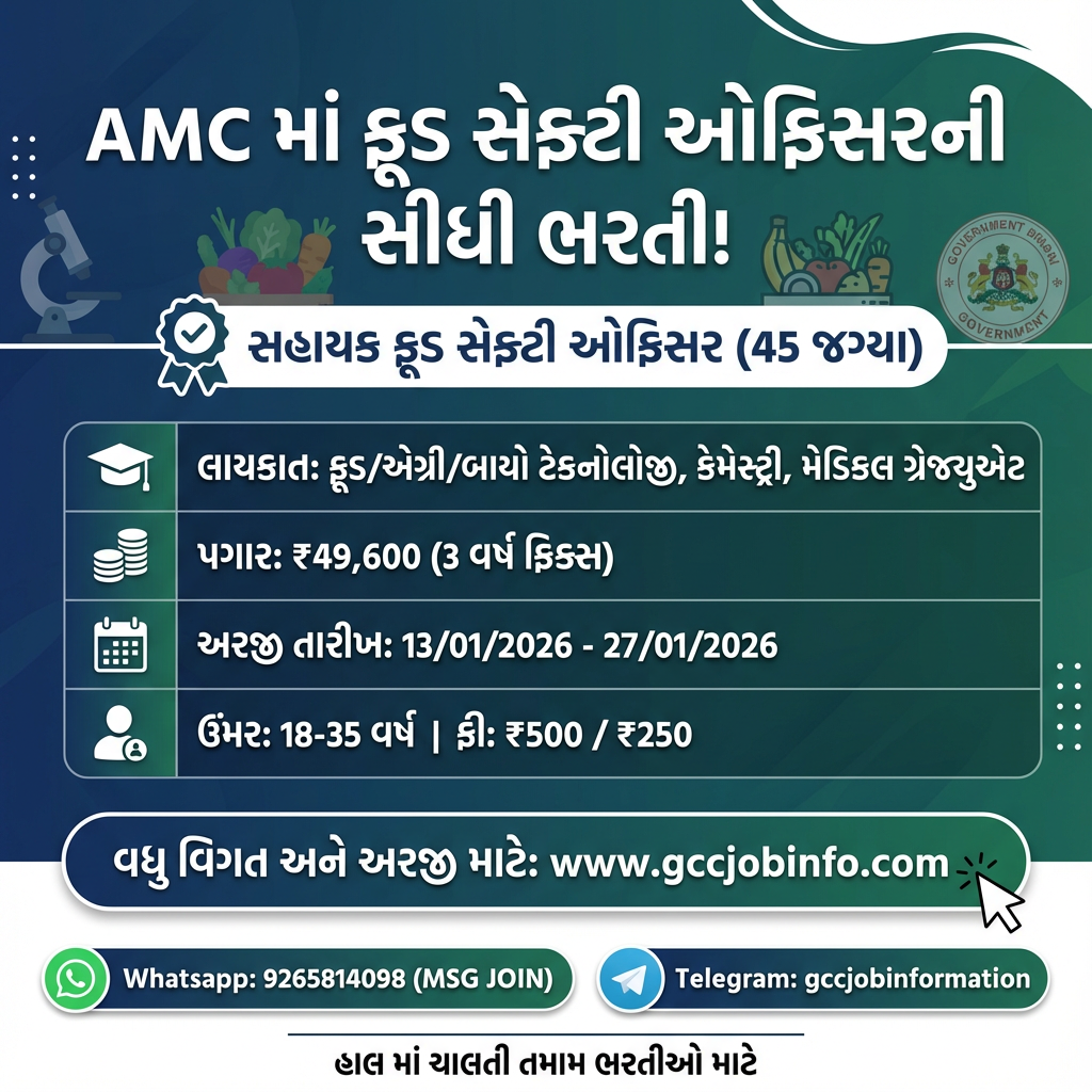 AMC Sahayak Food Safety Officer Recruitment 2026