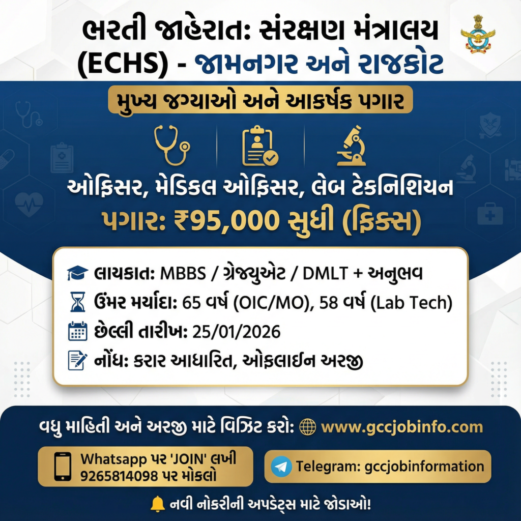 ECHS Jamnagar Recruitment 2026