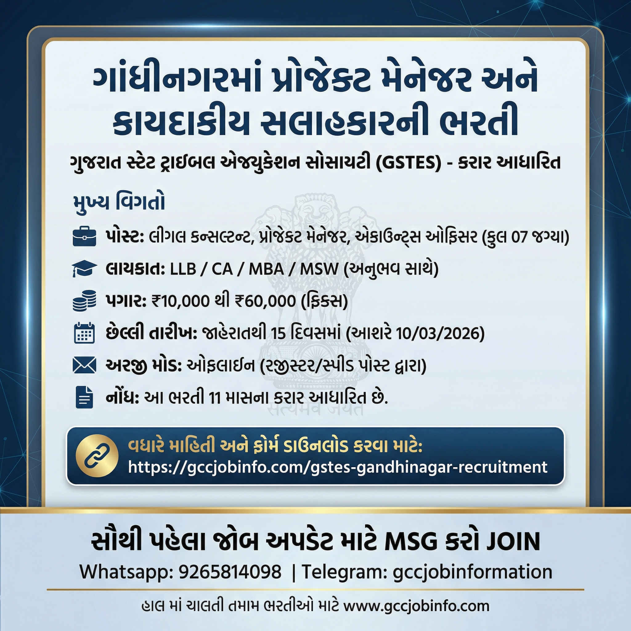 GSTES Gandhinagar Recruitment