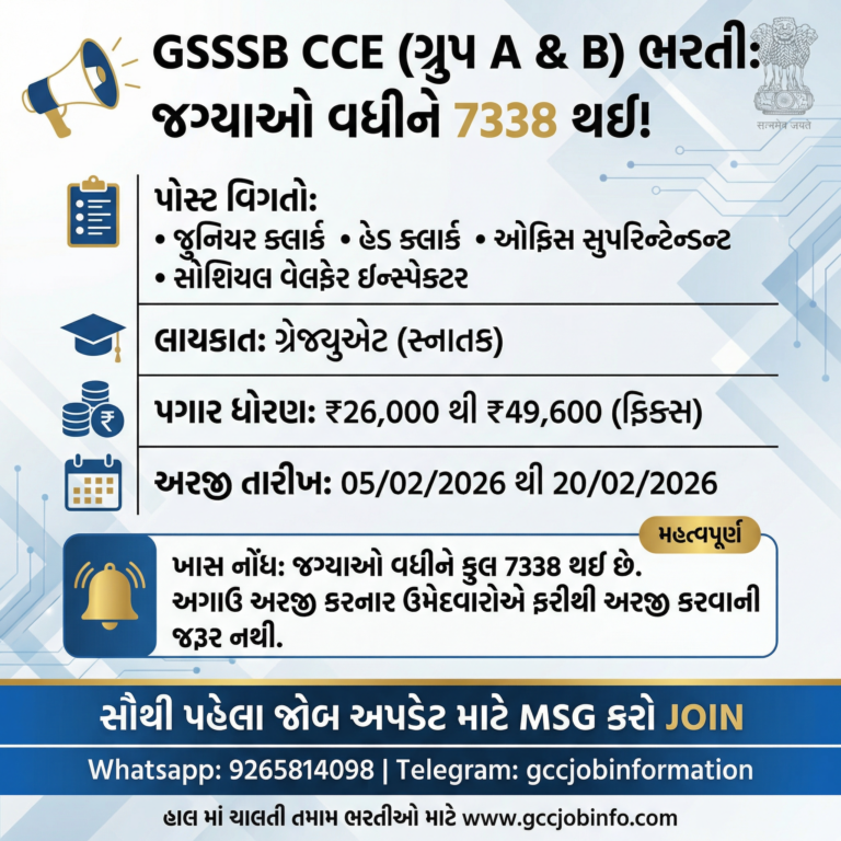 GSSSB CCE Class 3 Recruitment 2026
