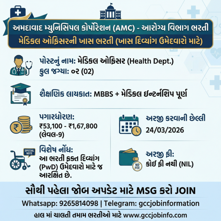 AMC Medical Officer Recruitment 2026