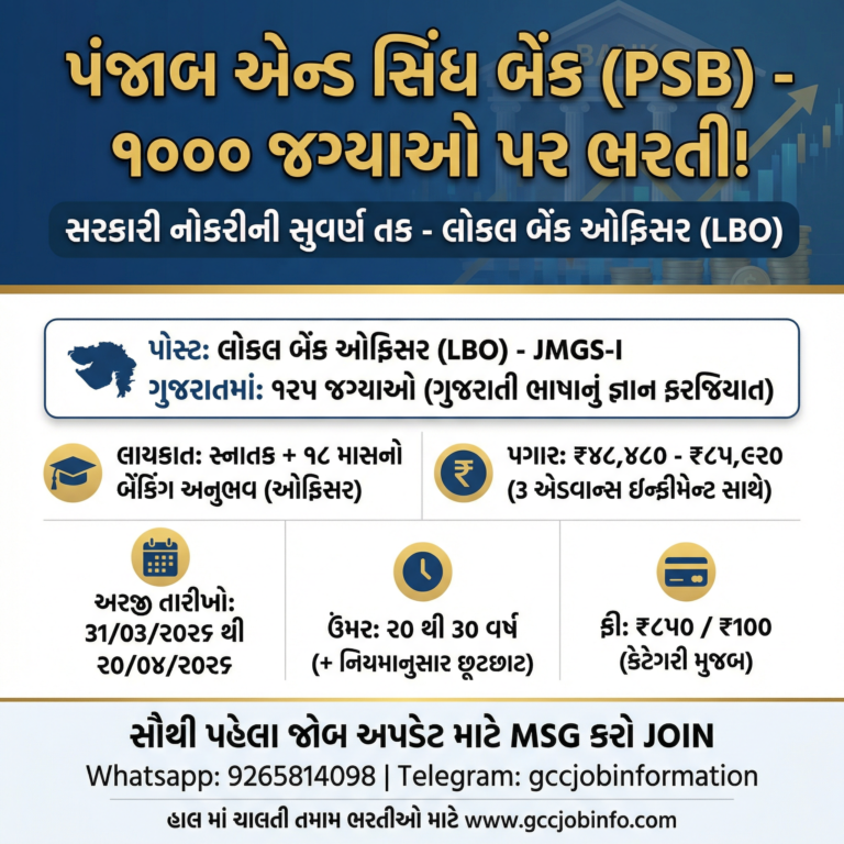 Punjab and Sind Bank LBO Recruitment 2026