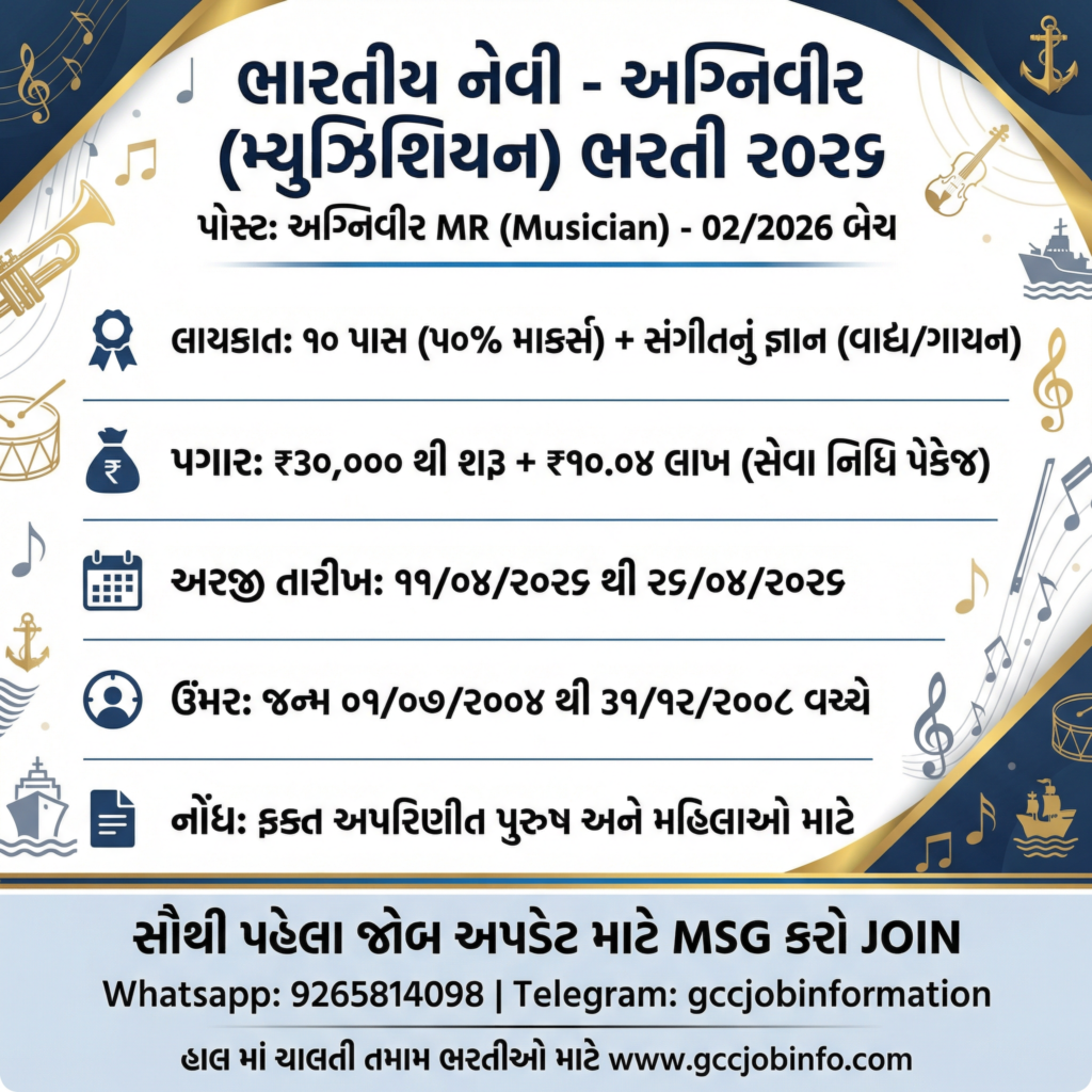 Indian Navy Agniveer Musician Recruitment 2026: Apply Online for Musician Batch Jul-2026 2 Indian Navy Agniveer Musician Recruitment 2026