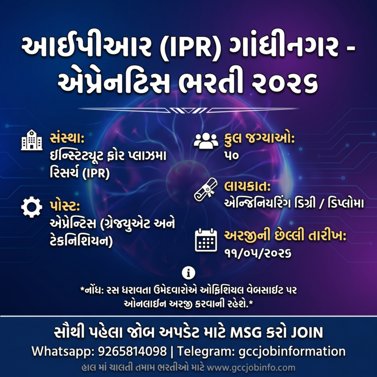 IPR Gandhinagar Apprentice Recruitment 2026
