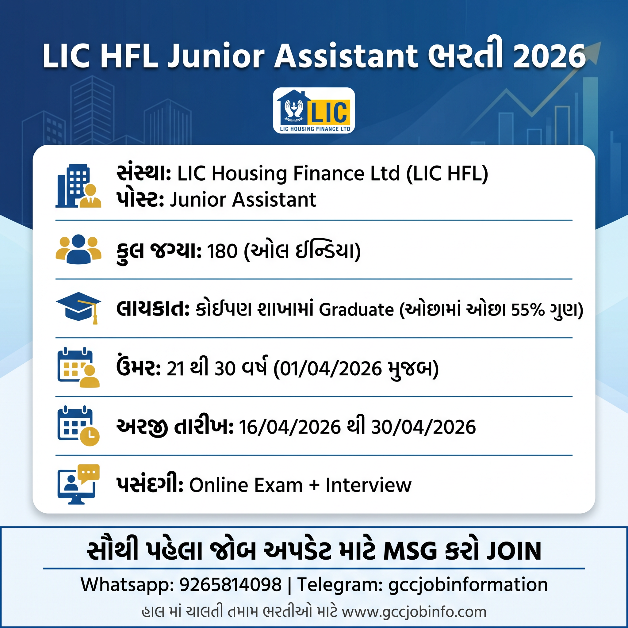 LIC HFL Junior Assistant Recruitment 2026