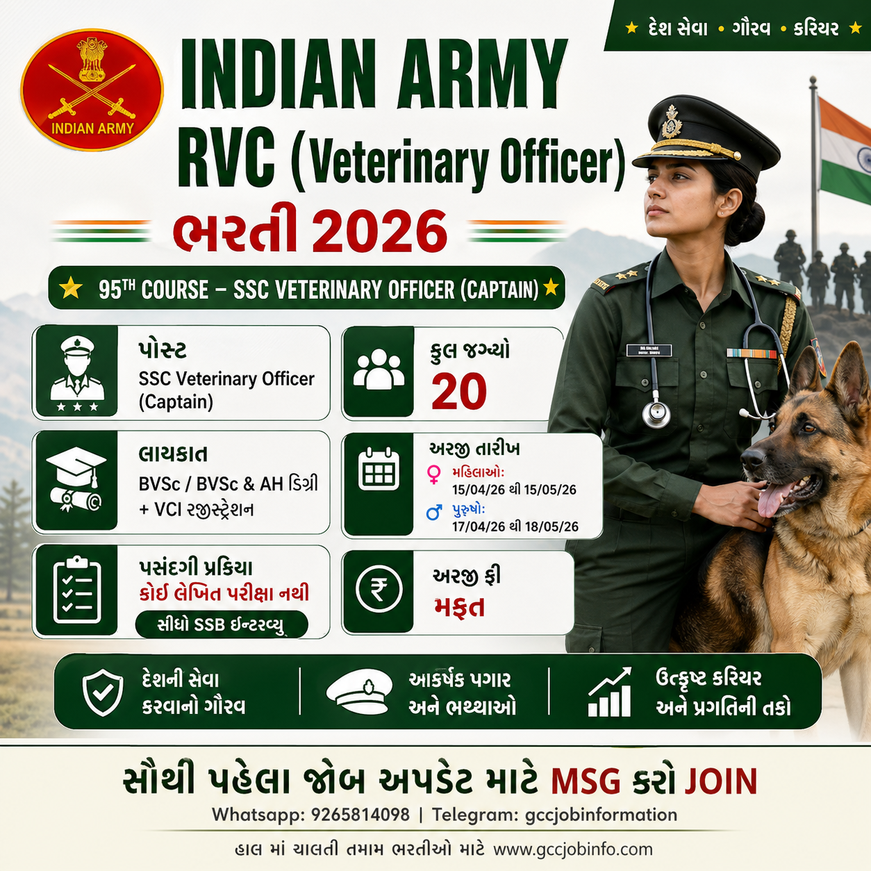Indian Army RVC 95th Course Recruitment 2026