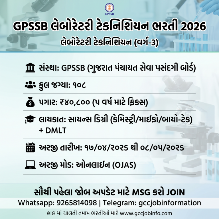GPSSB Laboratory Technician Recruitment 2026