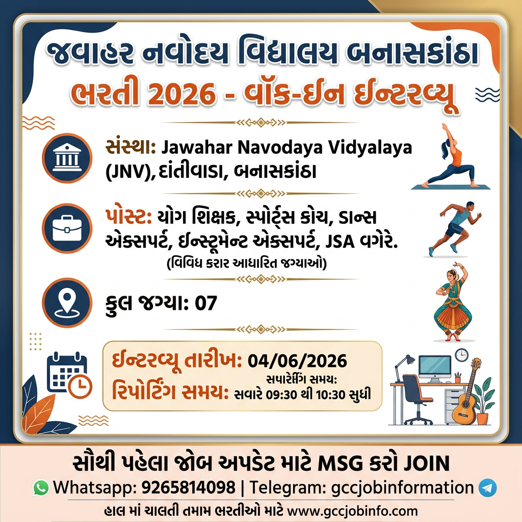 JNV Banaskantha Recruitment 2026