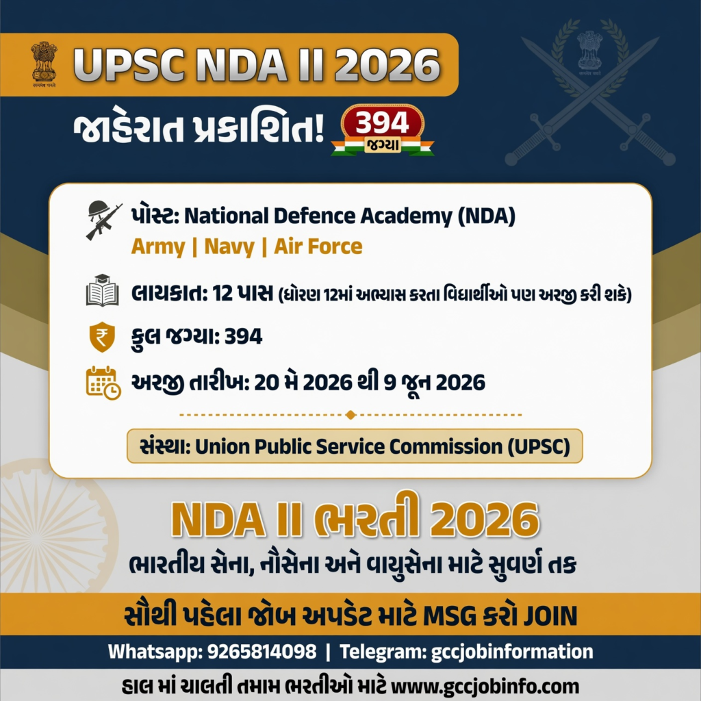 UPSC NDA II Notification 2026: Apply Online for 394 vacancies in Army, Navy, and Air Force 2 UPSC NDA II Notification 2026