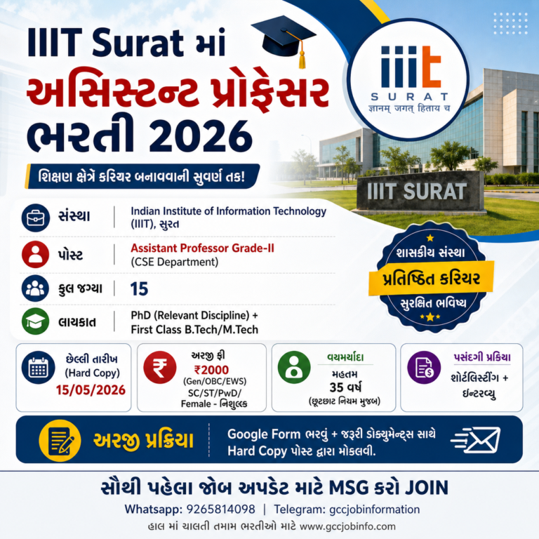 IIIT Surat Assistant Professor Recruitment 2026