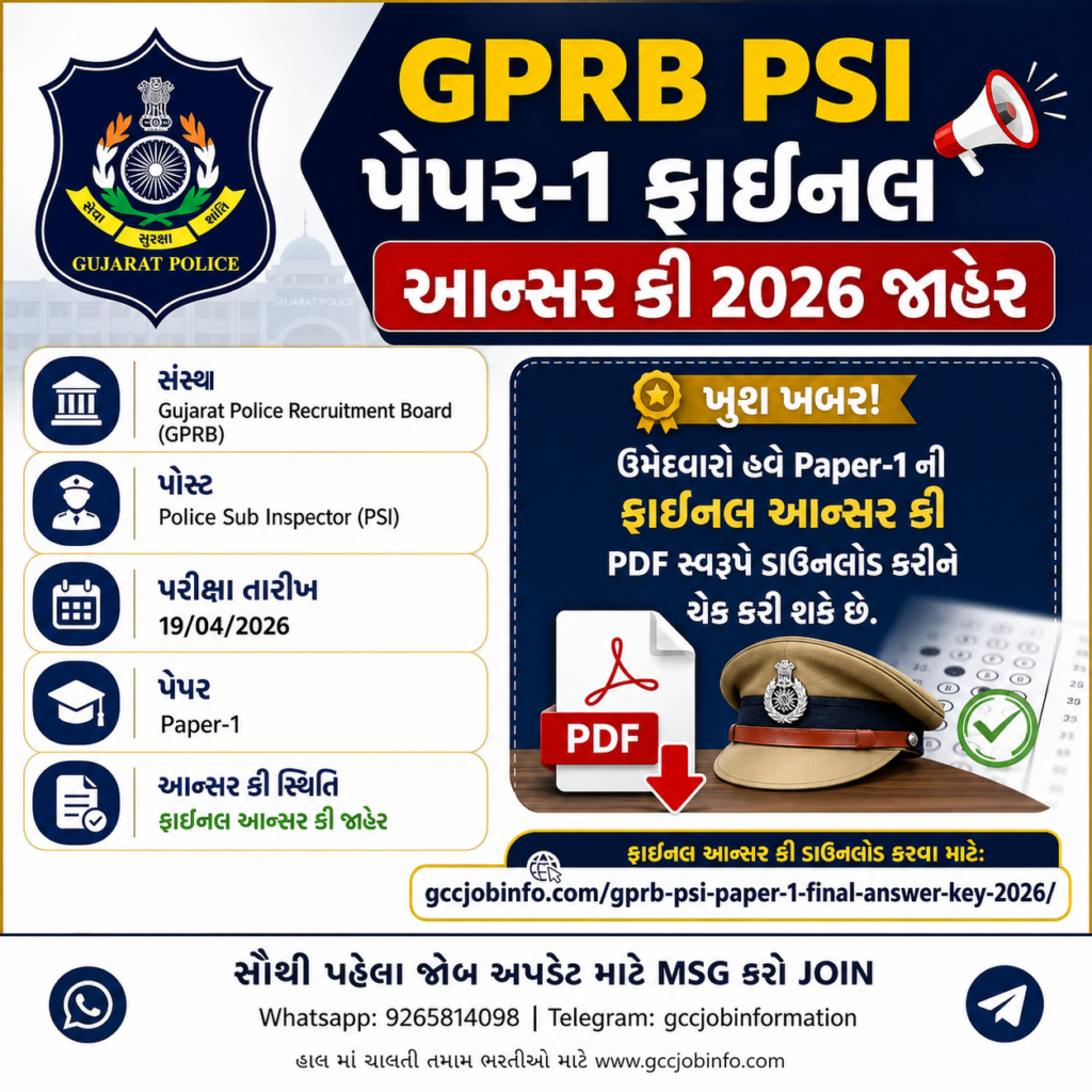 GPRB PSI Paper 1 Final Answer Key 2026