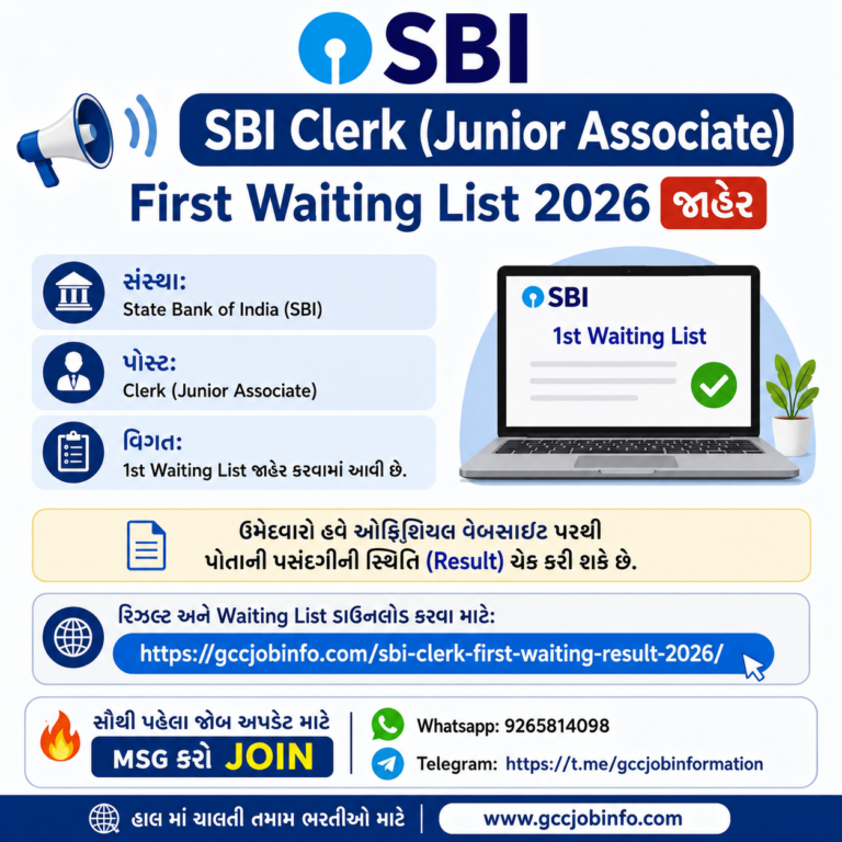 SBI Clerk First Waiting Result 2026