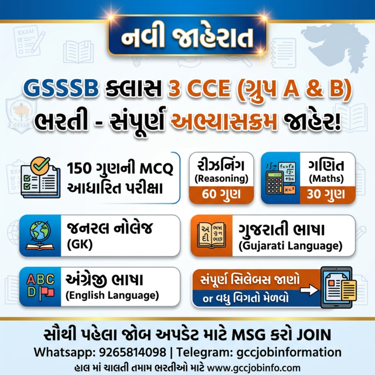 GSSSB Class 3 CCE Syllabus 2026