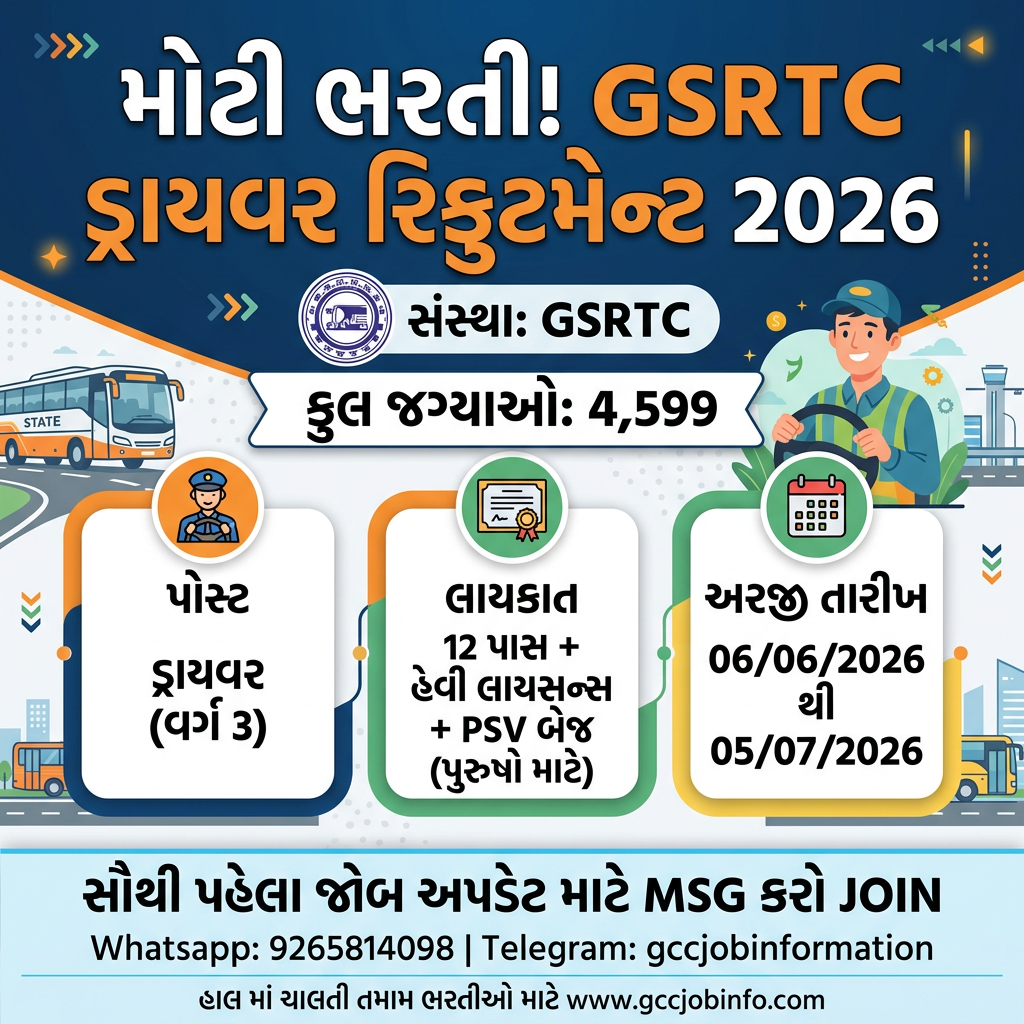 GSRTC Driver Recruitment 2026