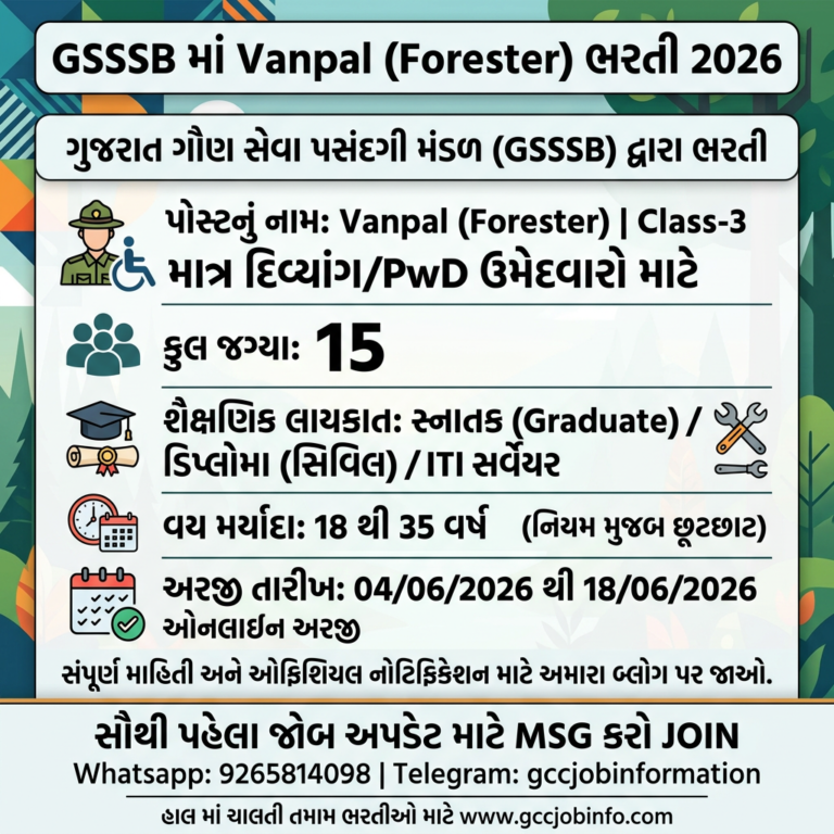 GSSSB Vanpal Recruitment 2026