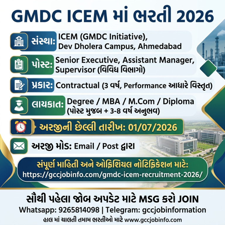 GMDC ICEM Recruitment 2026