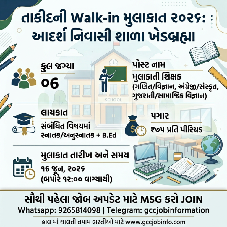 Adarsh Nivasi Shala Khedbrahma Recruitment 2026