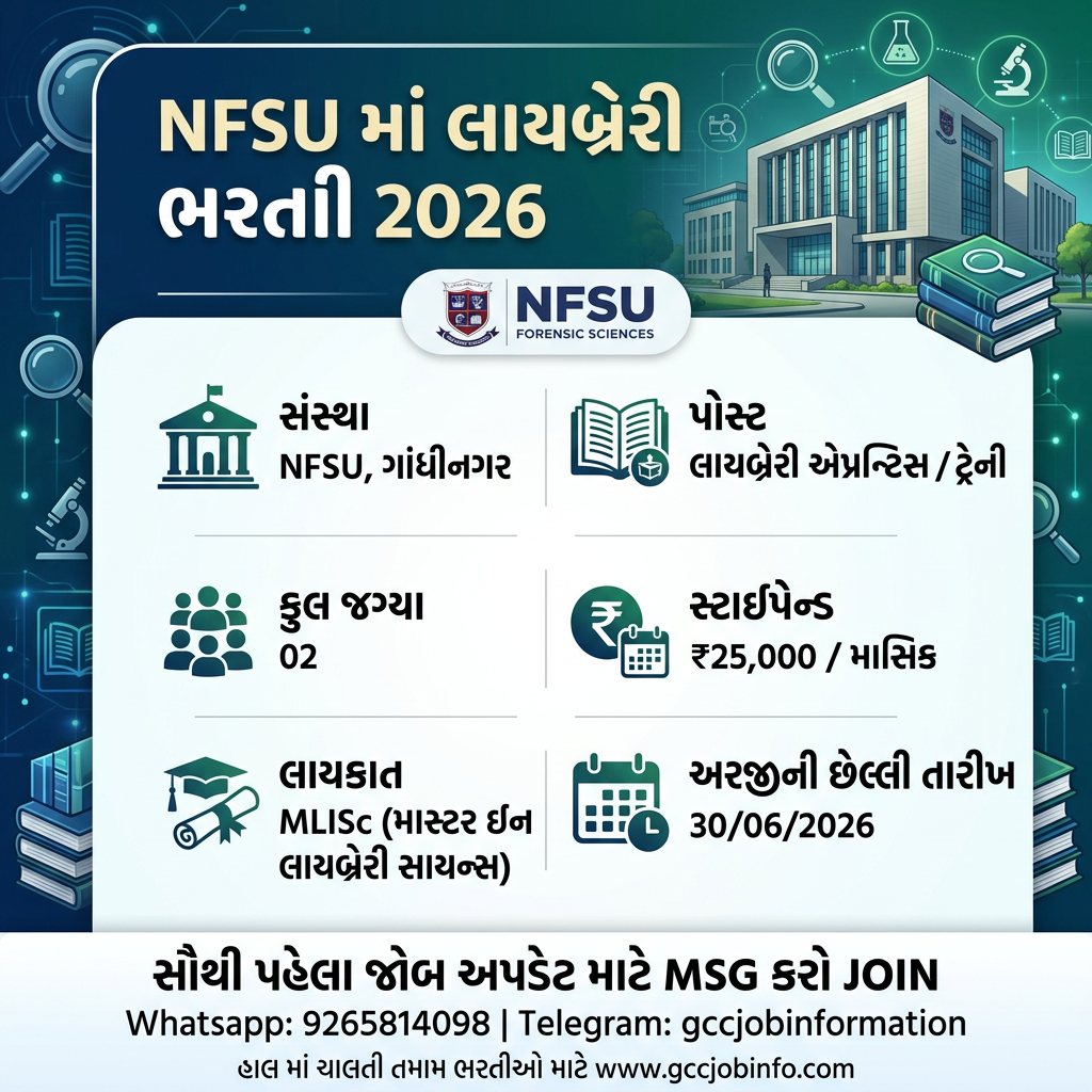 NFSU Library Apprentice Recruitment 2026
