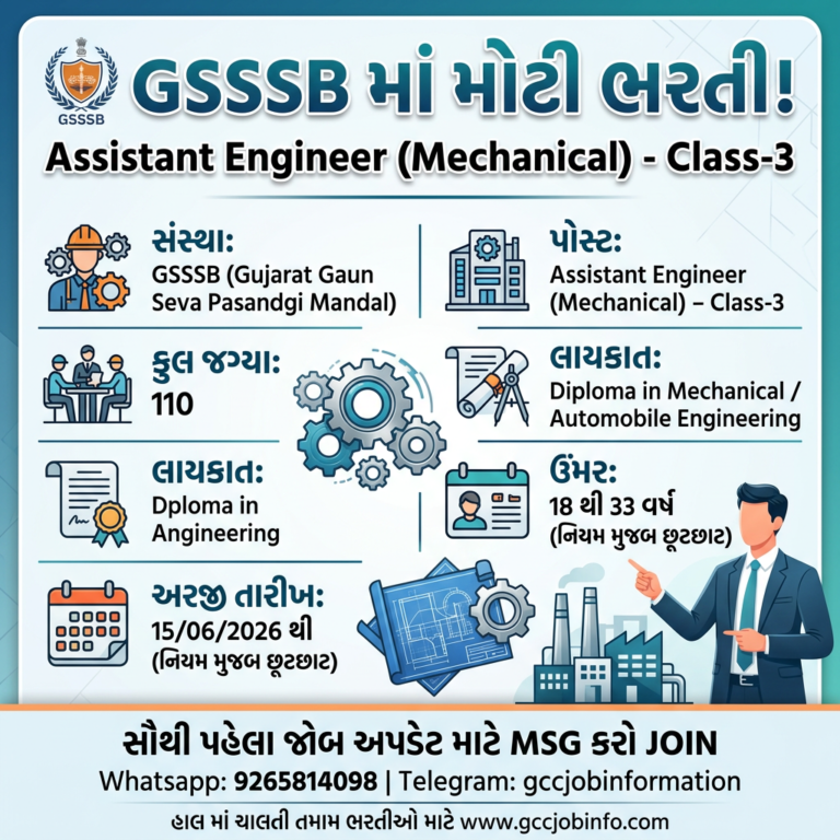 JMC Recruitment 2024:JMC Recruitment for Medical Officer Posts 5 GSSSB Assistant Engineer Recruitment 2026