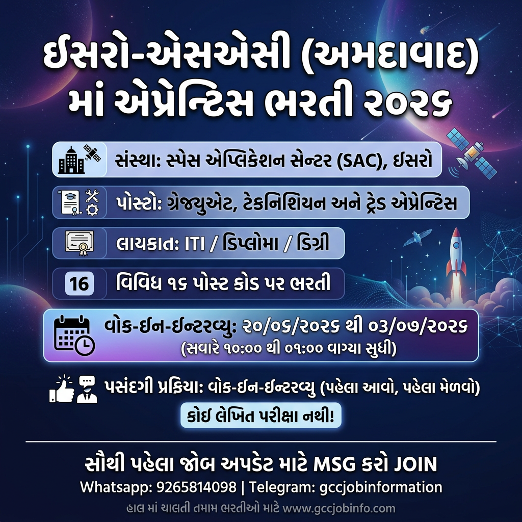 ISRO SAC Apprentice Recruitment 2026