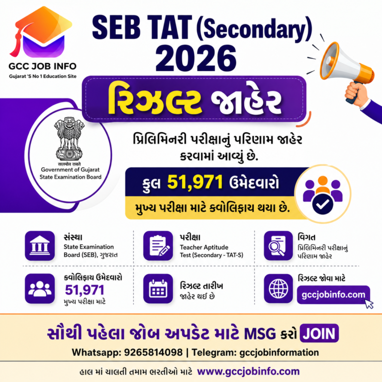 Gujarat Government Schemes Document List pdf 2024 7 TAT Secondary Result 2026