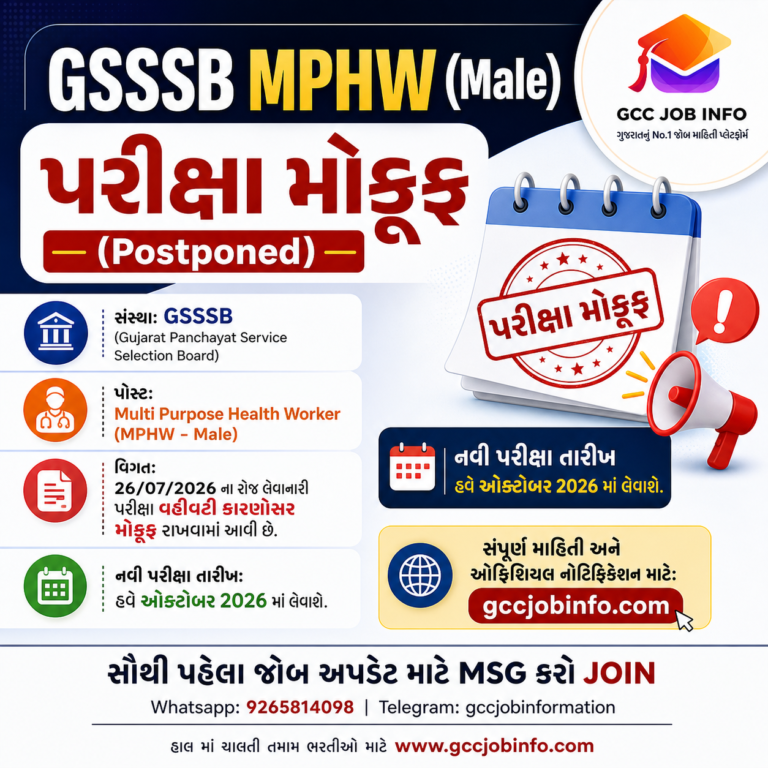 Gujarat Government Schemes Document List pdf 2024 5 GSSSB MPHW Exam Postponed 2026