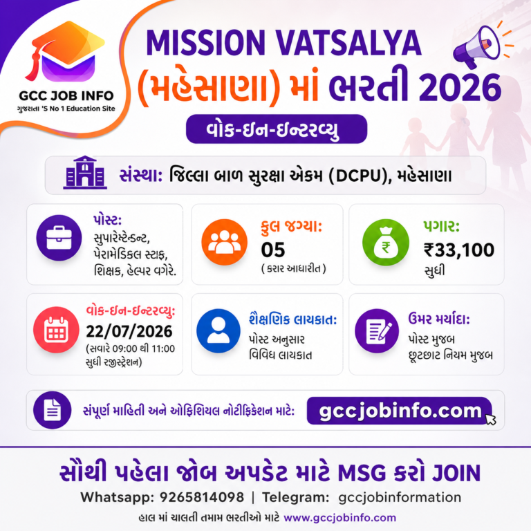 Math Tricks No 1 Application 5 Gujarat Mission Vatsalya Recruitment 2026