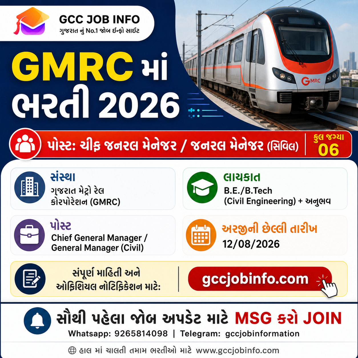 GMRC Recruitment 2026