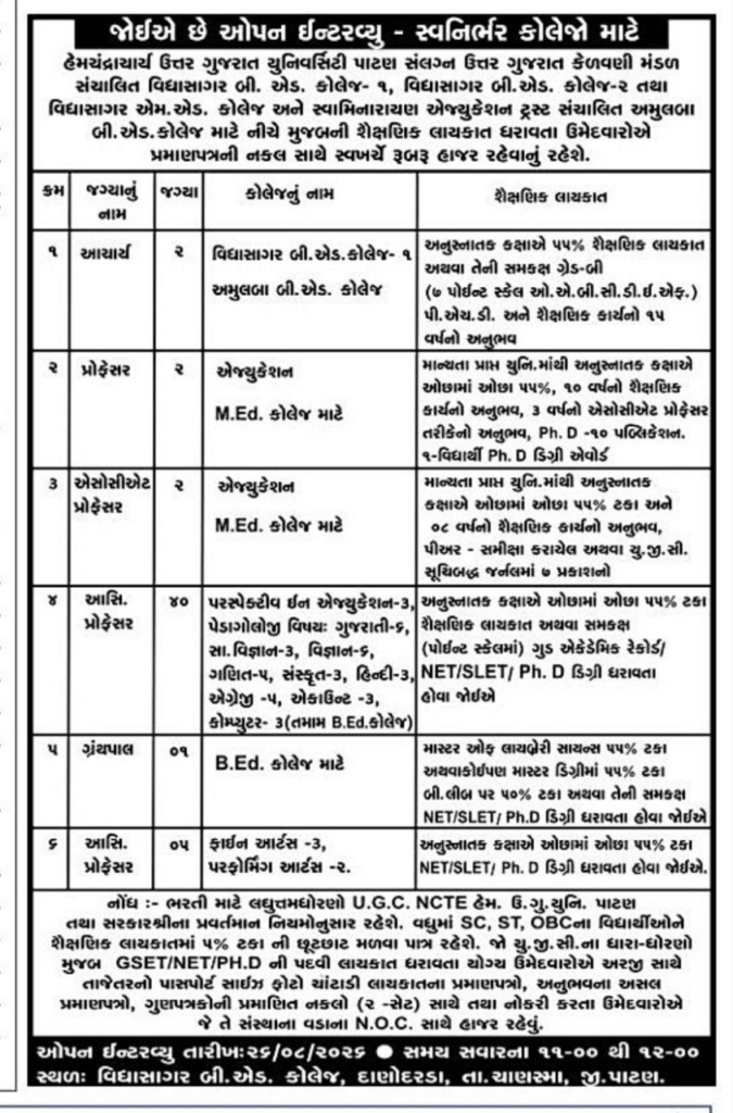 Vidyasagar College Recruitment 2026