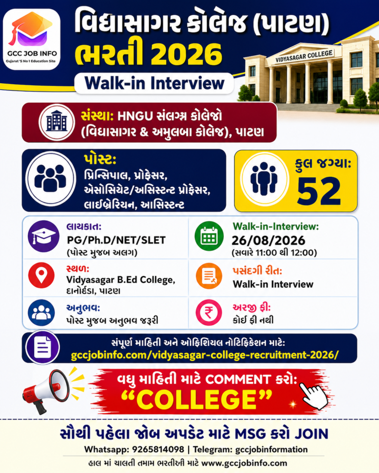 Vidyasagar College Recruitment 2026