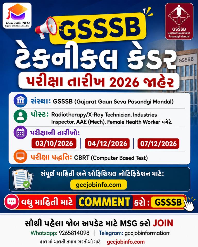 GSSSB Exam Date 2026