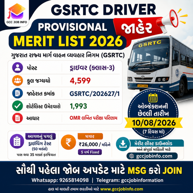 GSRTC Driver Merit List 2026