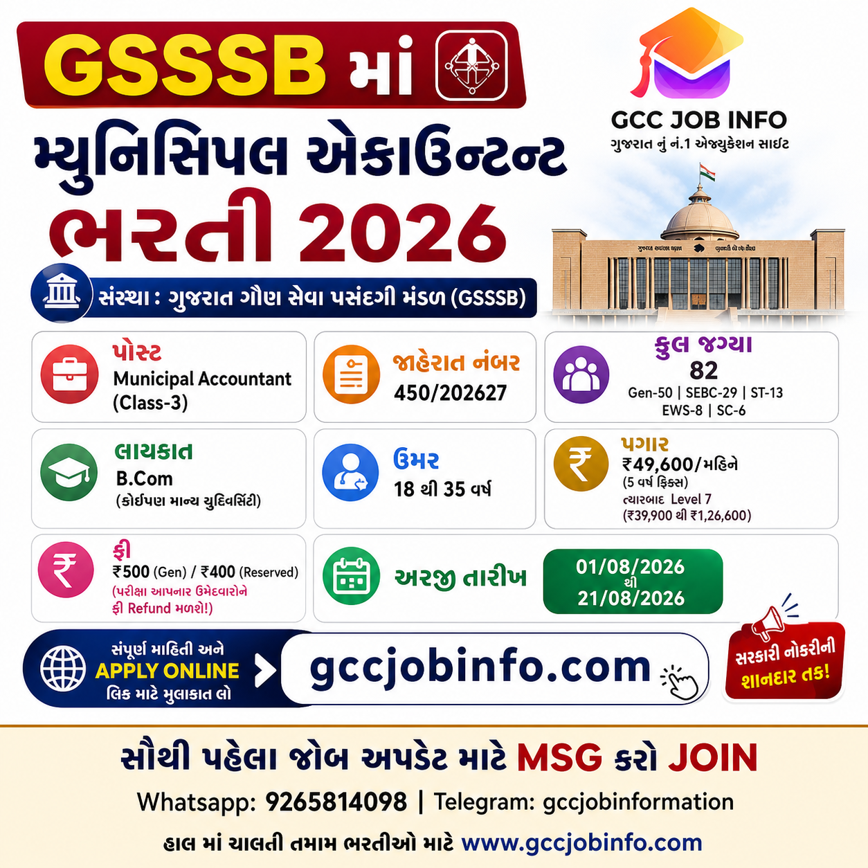 GSSSB Municipal Accountant Recruitment 2026