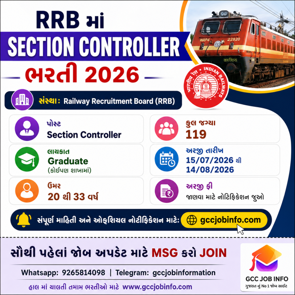 RRB Section Controller Recruitment 2026 for 119 Posts 2 RRB Section Controller Recruitment 2026