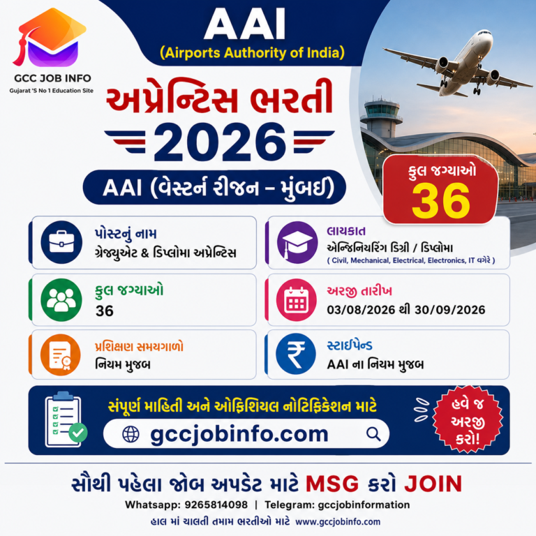 AAI Western Region Apprentice Recruitment 2026 is out for 36 Graduate and Diploma Apprentice posts. Apply online through NATS by 30 September 2026. Check eligibility, stipend and apply link here.