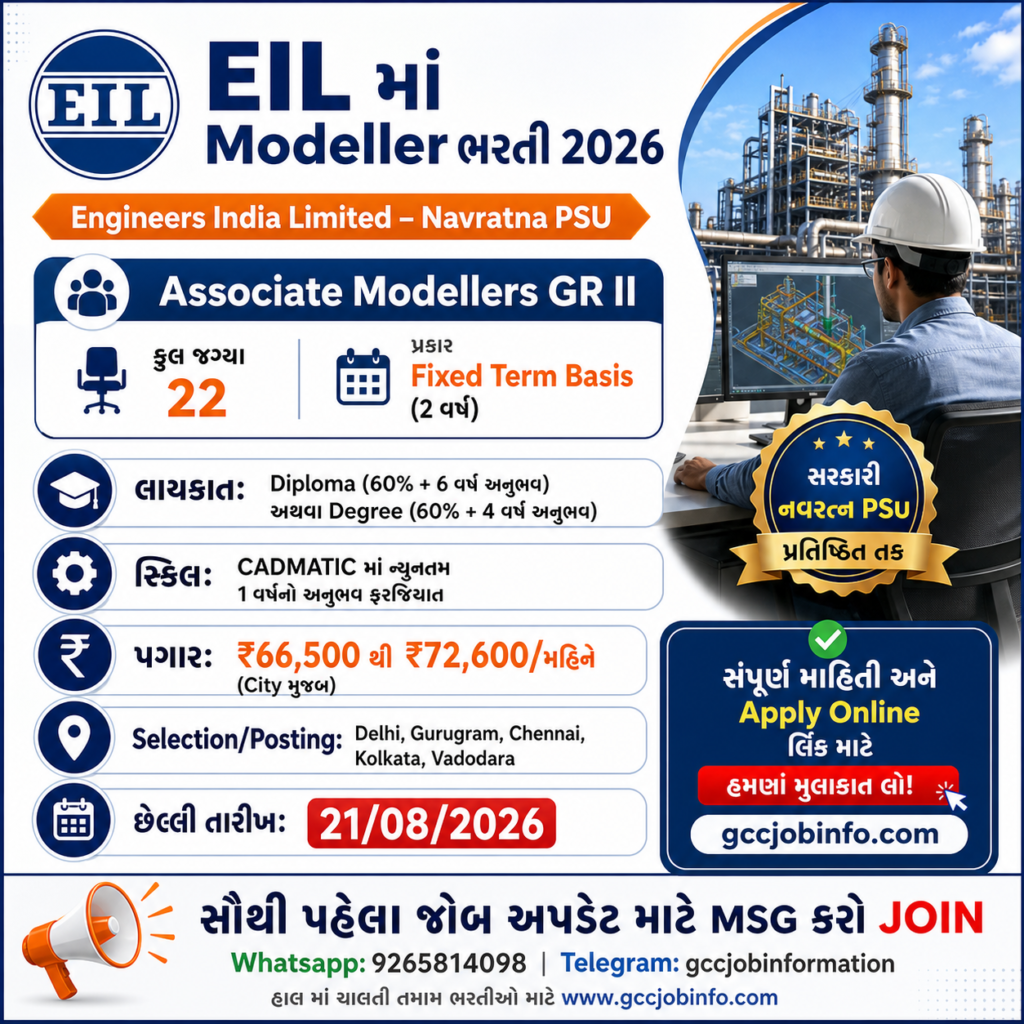 EIL Modeller Recruitment 2026: Apply Online for 22 Associate Modellers GR II Posts with CADMATIC Expertise – Complete Guide 2 EIL Modeller Recruitment 2026