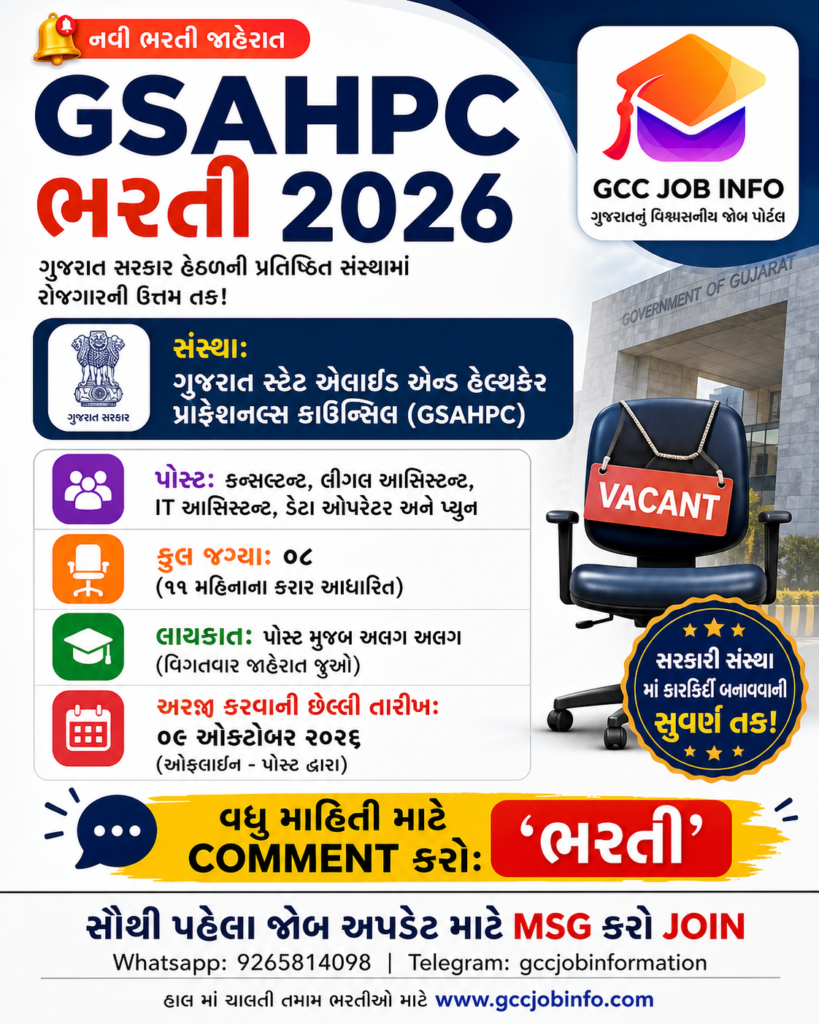 8 Great Openings in GSAHPC Recruitment 2026 for Various Posts 2 GSAHPC Recruitment 2026