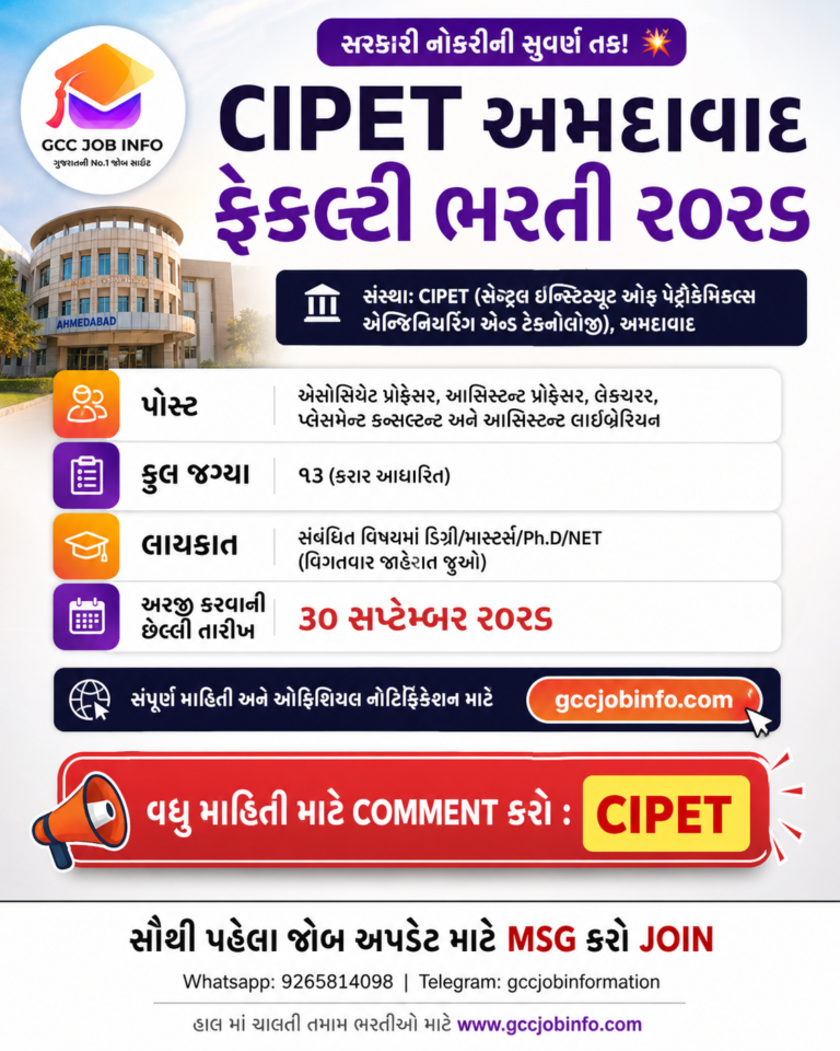CIPET Ahmedabad Faculty Recruitment 2026