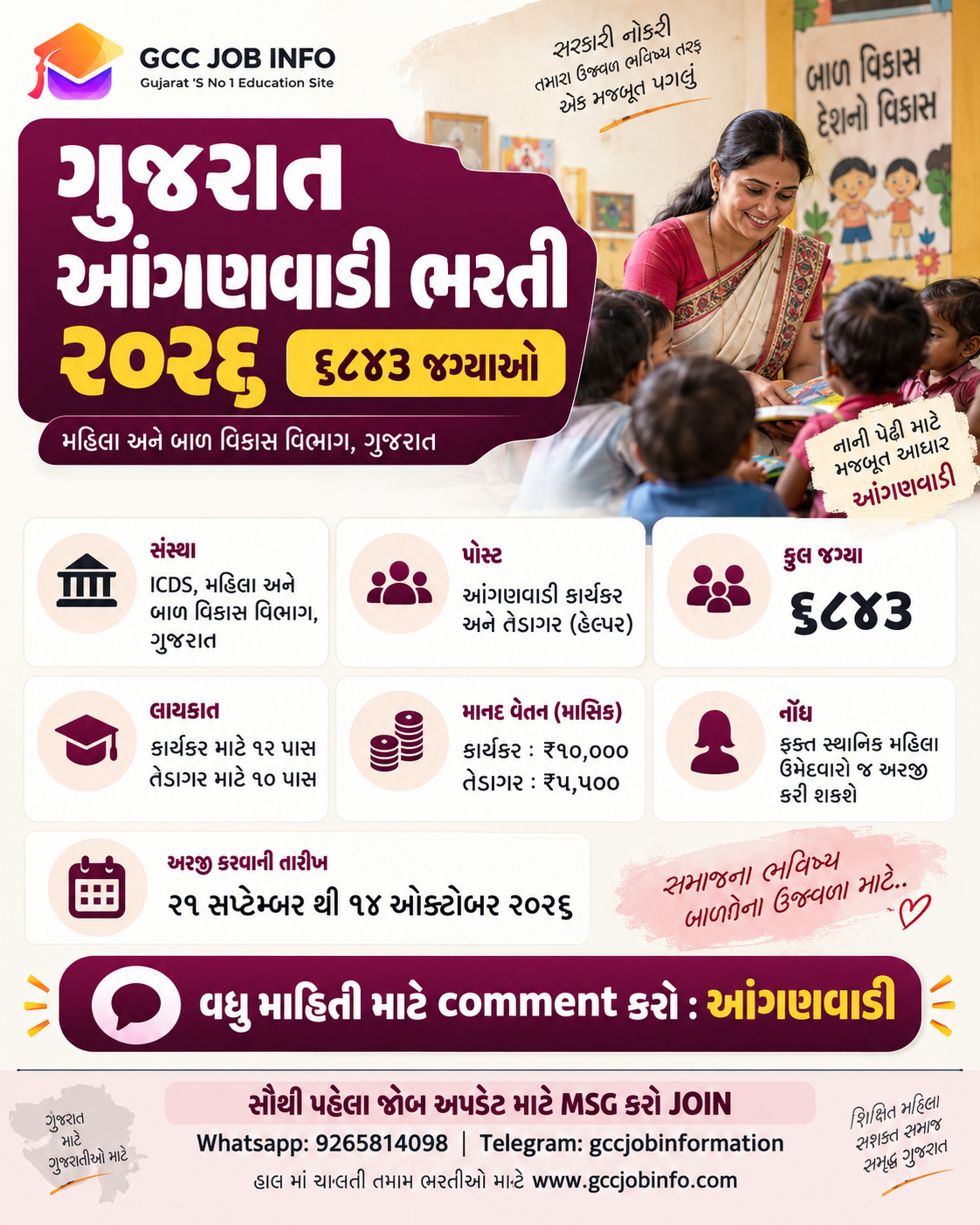Gujarat Anganwadi Bharti 2026