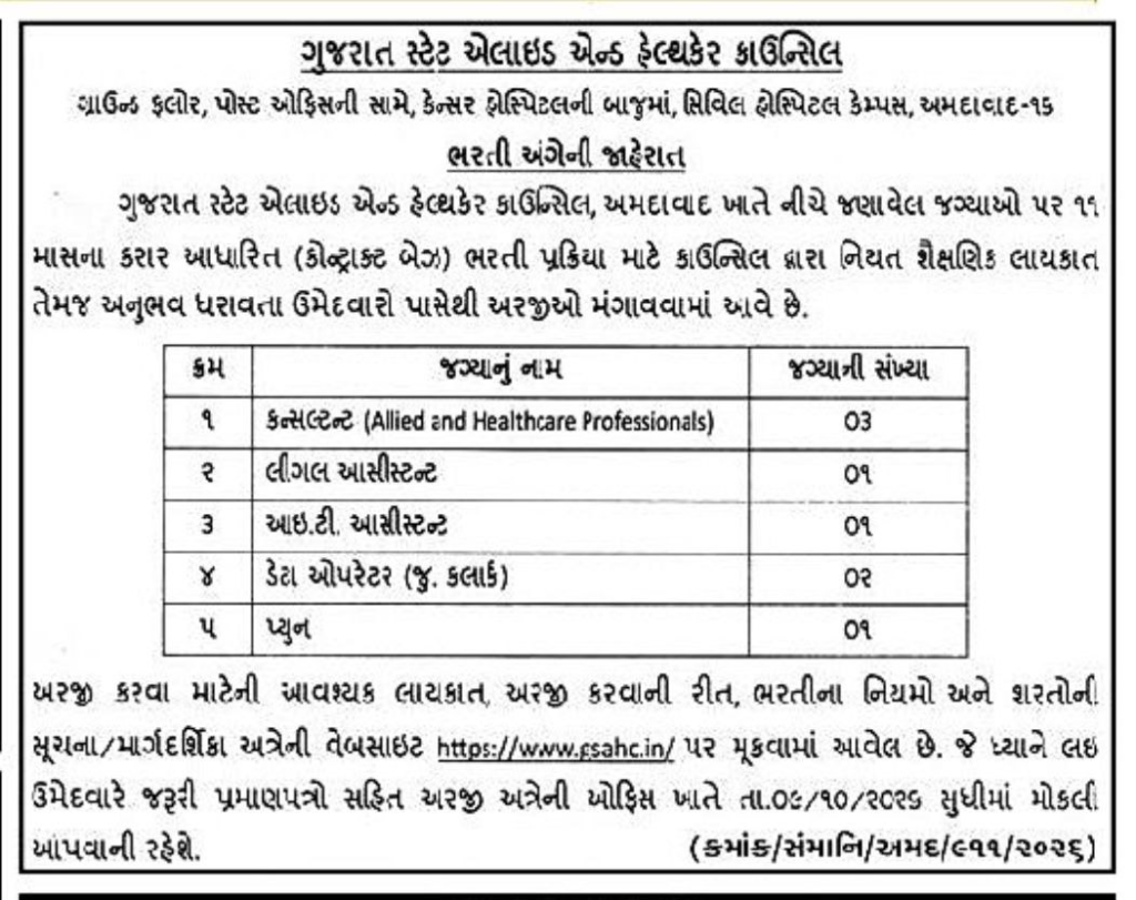 8 Great Openings in GSAHPC Recruitment 2026 for Various Posts 3 GSAHPC Recruitment 2026
