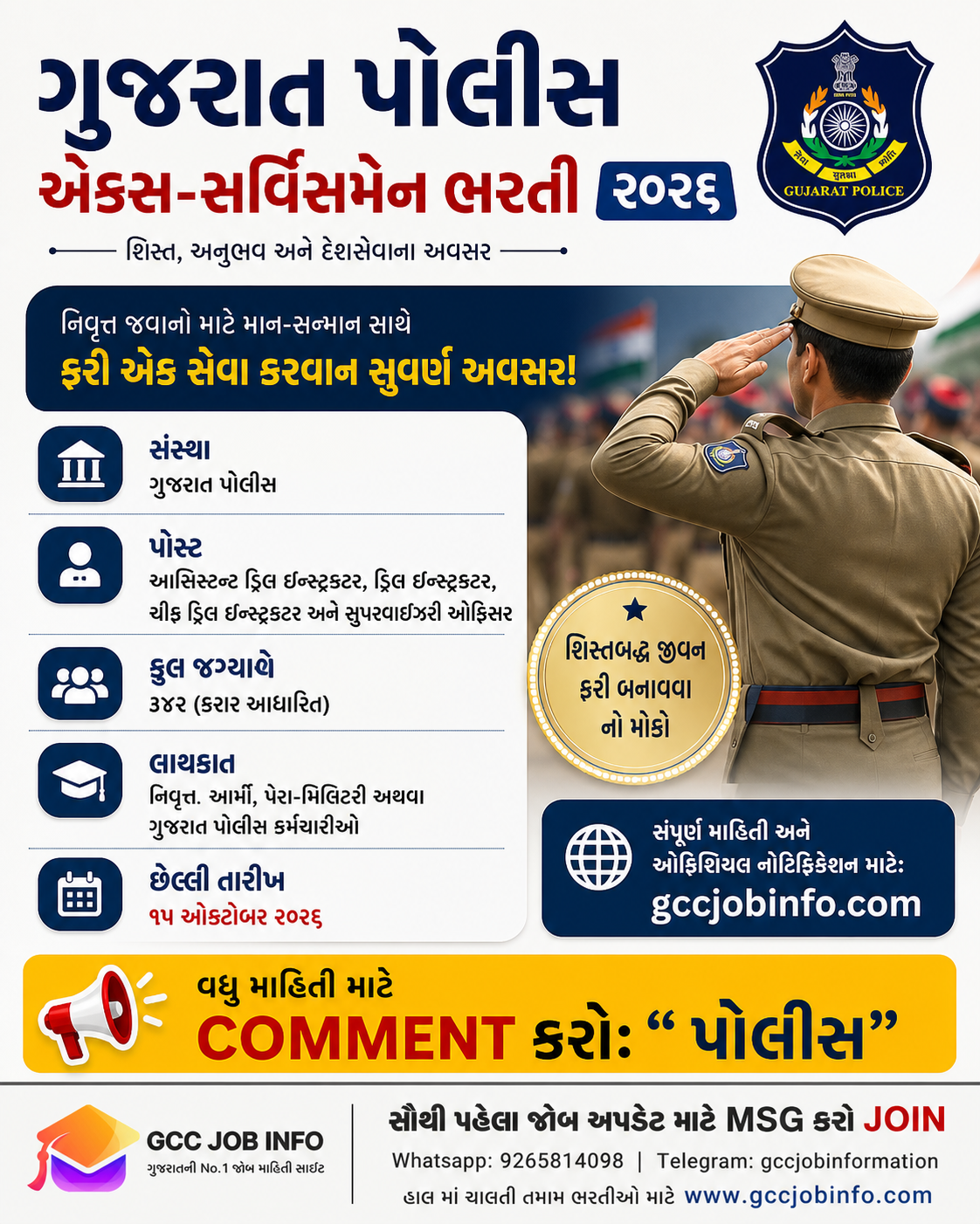Gujarat Police Ex Servicemen Recruitment 2026