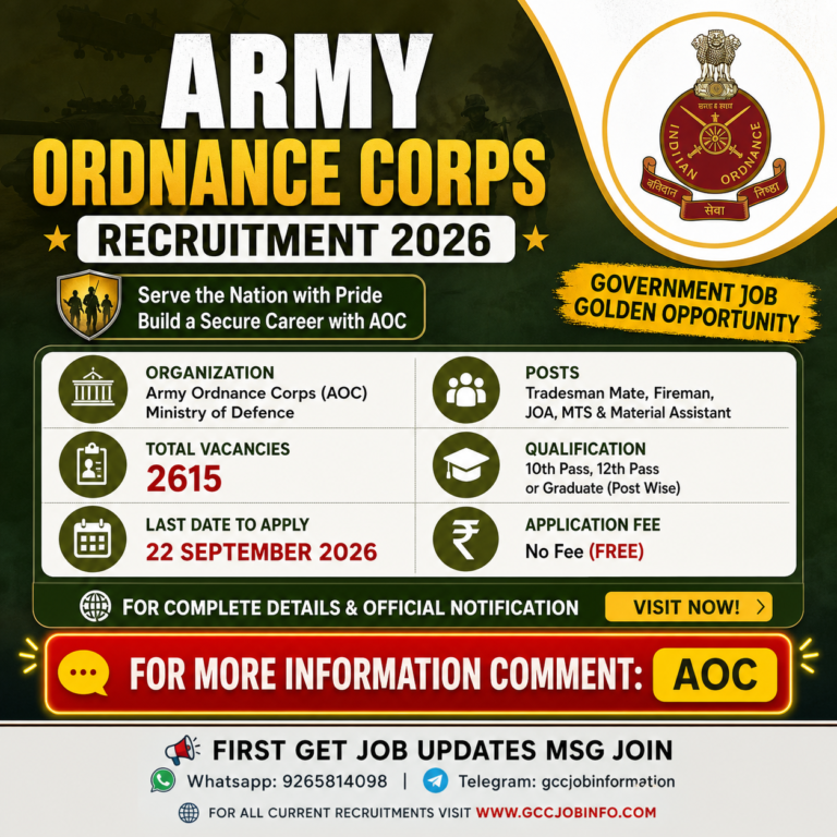Army Ordnance Corps Group C Recruitment 2026