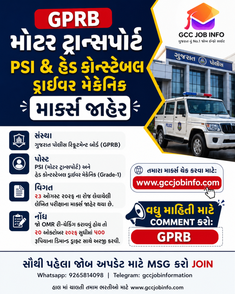 GPRB Motor Transport PSI Marks 2026